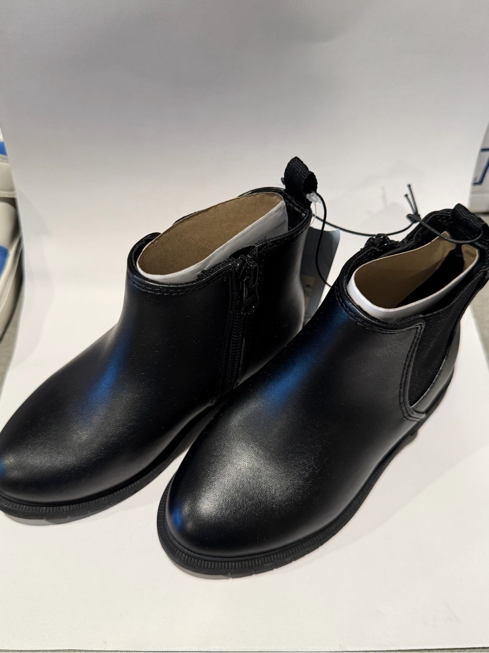 Kids Black Chelsea Ankle Boots with Side Zip
